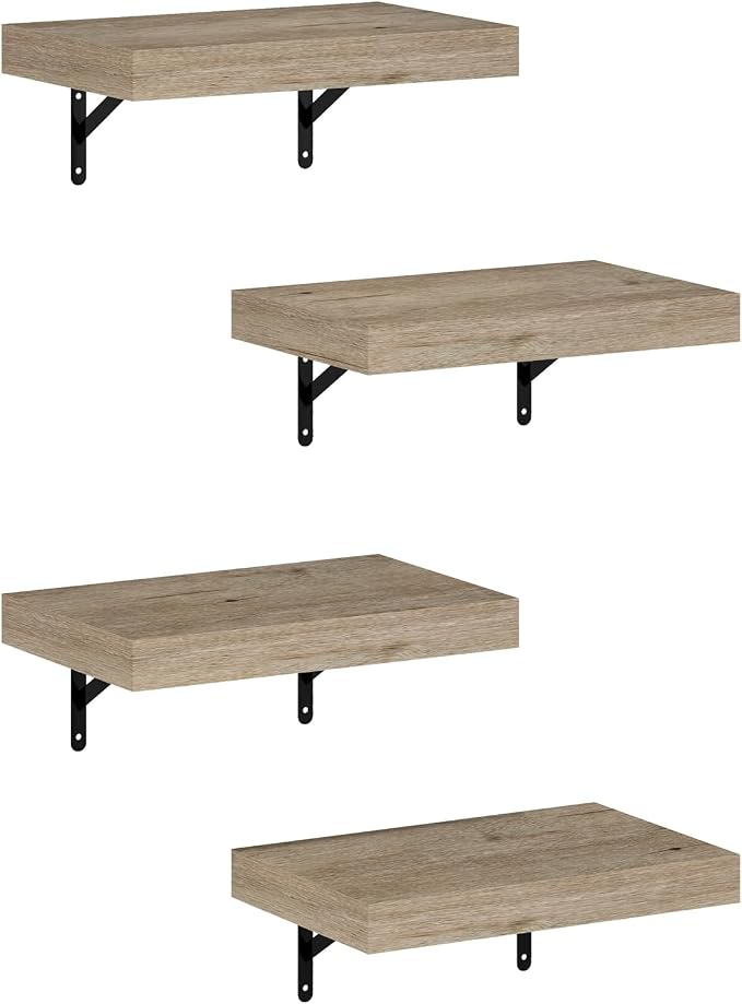 Furinno Tanna Floating Shelves for Wall Set of 4, 15-Inch Wall Shelf, Wall - Image 5