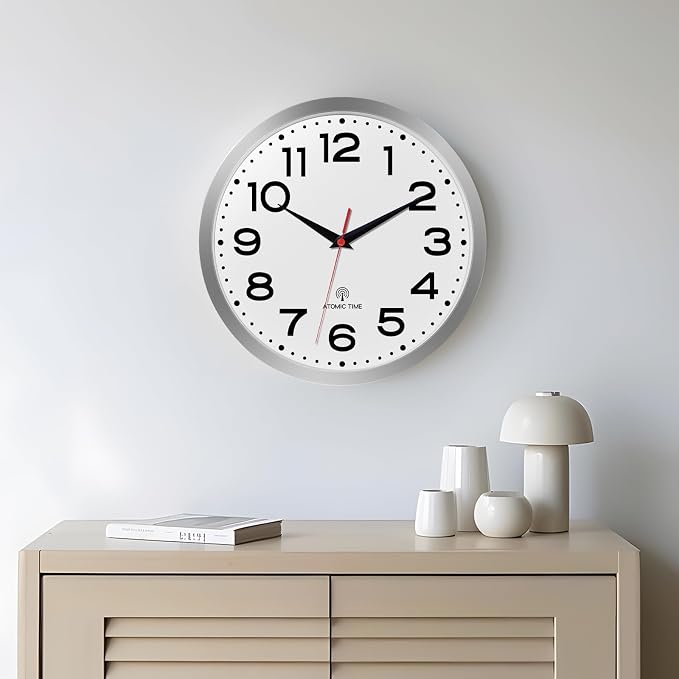 Roymnie Atomic Wall Clock 14 Inch, Modern Clock Battery Operated Classic Analog - Image 6