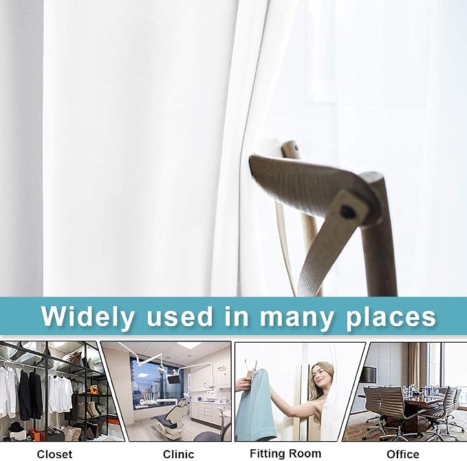 RYB HOME White Room Seperating Divider Curtain Privacy Noise Dampening Energy - Image 3