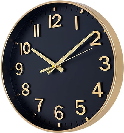 HZDHCLH Wall Clocks Battery Operated, Wall Clock Black Gold, 10 inch Wall Clock - Image 2