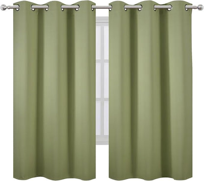 LEMOMO Blackout Curtains 42 x 63 inch/Sage Green Curtains Set of 2 - Image 2