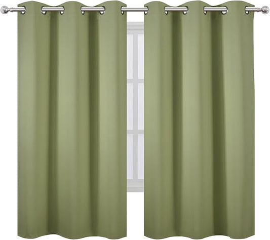 LEMOMO Blackout Curtains 42 x 63 inch/Sage Green Curtains Set of 2 - Image 2