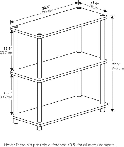 Furinno TURN-N-TUBE Storage Shelves, 3-Tier Book Shelf, Corner Shelf, Toolless - Image 2