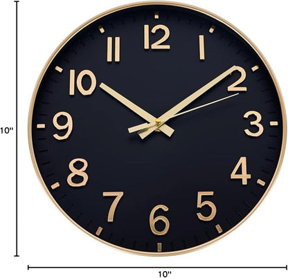 HZDHCLH Wall Clocks Battery Operated, Wall Clock Black Gold, 10 inch Wall Clock - Image 10