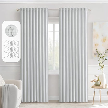 MIULEE Back Tab Light Blocking Curtains 84 Inch Length 2 Panels Set by MIULEE