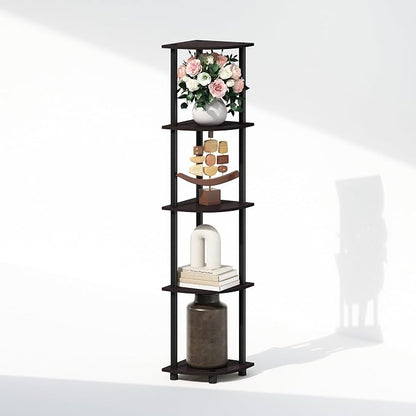 Furinno Turn-N-Tube Storage Shelves, 5-Tier Book Shelf, Corner Shelf, Toolless - Image 6