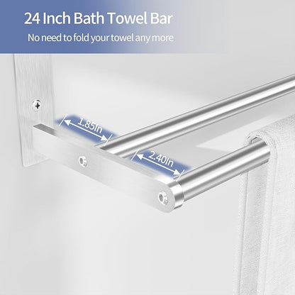 Towel Racks for Bathroom Wall 24 Inch, 3 Tier Bathroom Towel Shelf - Image 3