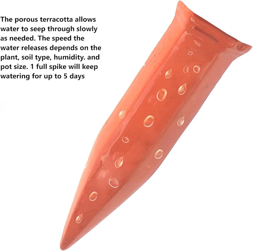 Terracotta Plant Self Watering Spikes - Set of 3 Terracotta Self Watering Bulbs, Self Watering Stakes, Self Watering Globes for Pot Plants (Frogs Painted, Large)