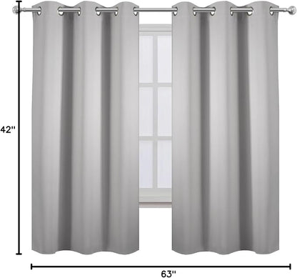 LEMOMO Light Grey Blackout Curtains 42 x 63 Inch Length/Set of 2 Curtain - Image 8
