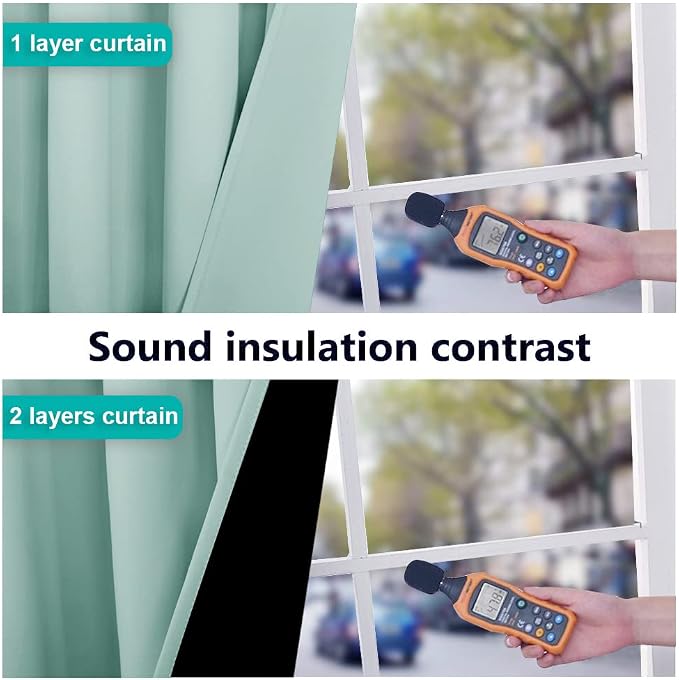 NICETOWN Full Shading Curtains 90 inches Long 2 Panels Set - Image 4