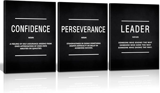 KAWAHONE Motivation Wall Poster Framed, Inspirational Leader Confidence by KAWAHONE