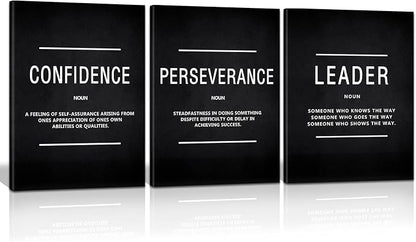 HUADO Motivational Canvas Wall Art, Leader Confidence Perseverance Office Wall by KAWAHONE