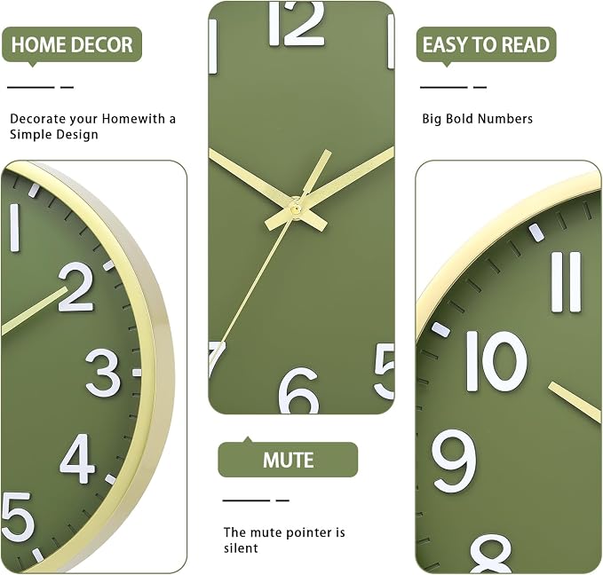 Wall Clocks Battery Operated 8 inch Modern Wall Clock, Silent Non Ticking Wall - Image 3