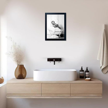 Framed Bathroom Decor Wall Art Elephant in Bathtub Pictures Wall Decor Funny - Image 9