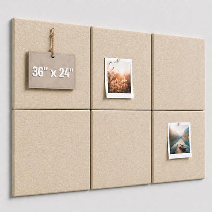 Large Cork Boards for Walls – 36" x 24" Self Adhesive Felt Wall Tiles by CreateYourIdealSpace