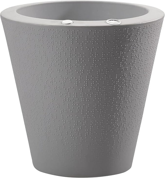 Crescent Garden Dot TruDrop Indoor/Outdoor Planter, Self-Watering Plant Pot, 26 Inches, (Ash)