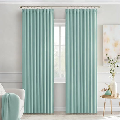 MIULEE Aqua Back Tab Blackout Curtains 90 Inches Long 2 Panels Set - Image 9
