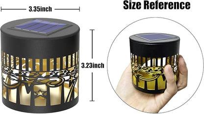 gardencave 4 Pack Solar Fence Lights Metal Solar Powered Outdoor Wall Deck - Image 5