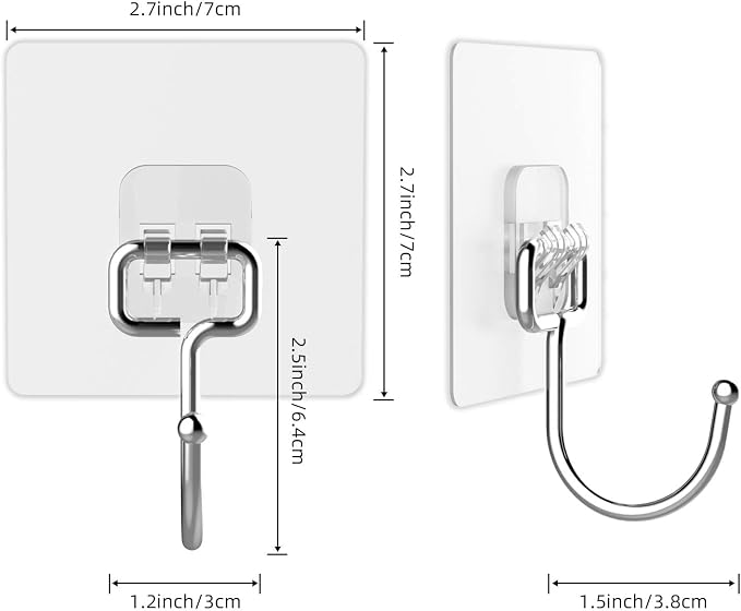 Large Hooks for Hanging Heavy-Duty 44Ib 10 Packs, Wall Hangers without Nails - Image 9