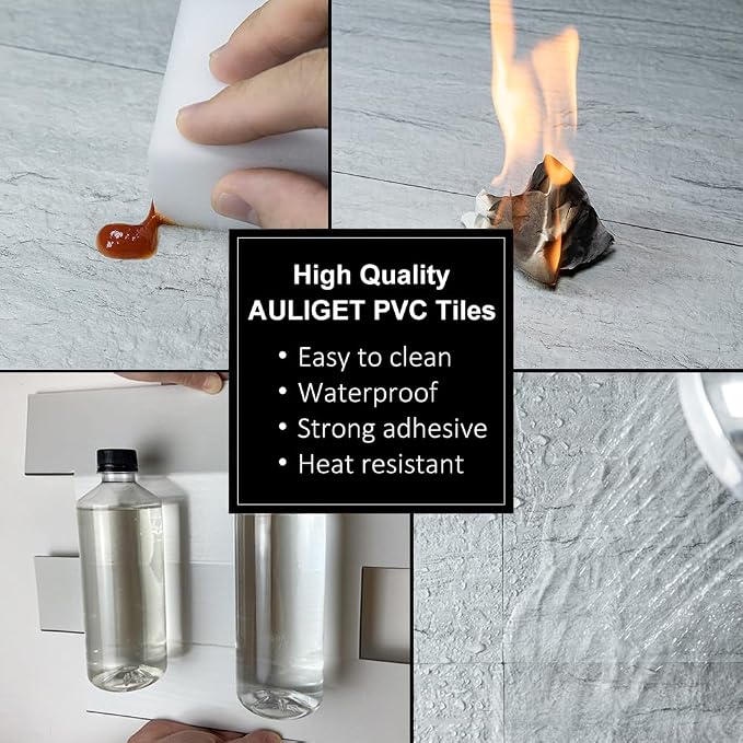 AULIGET 20-Piece Light Shale Peel and Stick Backsplash Wall Tiles, Laundry Room - Image 5