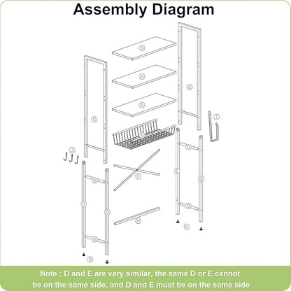 Kalrin Over-The-Toilet Storage Rack, 4-Tier Bathroom Organizer Shelf Over Toilet - Image 8