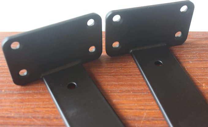 10 Pack - 8 inch Black Hidden L Shelf Bracket Iron Floating Shelf Brackets - Image 3