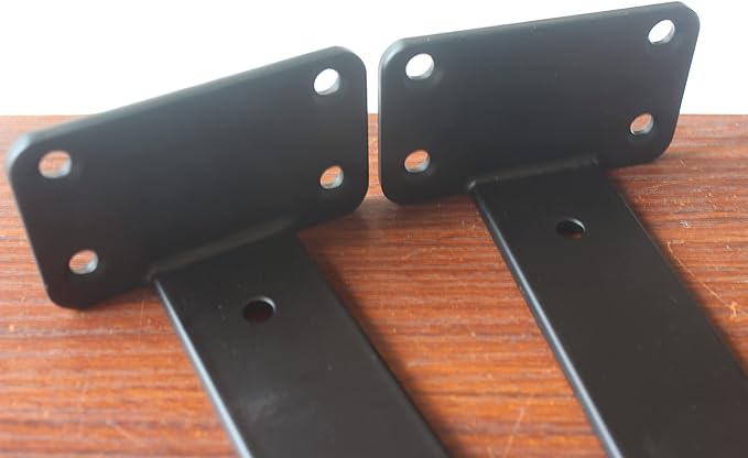 6 Pack - 14 inch Black Hidden L Shelf Bracket Iron Floating Shelf Brackets - Image 3