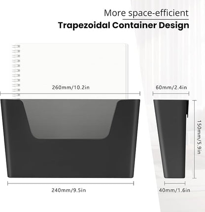 YOHOM Adhesive File Holder Plastic Document Folder Door No Drilling Mount Mail - Image 2
