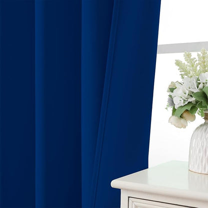 CUCRAF Royal Blue Blackout Curtains 63 inch Length 2 Panels Set, Rod Pocket - Image 5