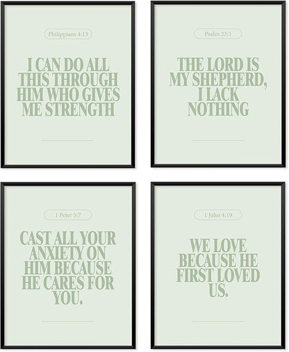 Locomiss Sage Green Christian Wall Art Decor Posters, Minimalist Jesus by Unknown