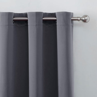 LEMOMO Blackout Curtains 52 x 120 Inch Long Grey Curtains Set of 2 Panels Room - Image 6