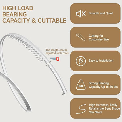 Room Divider Ceiling Curtains W/Flexible Track Sets, inch Extra Long Blackout - Image 5
