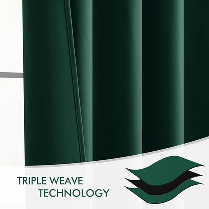 MIULEE Christmas Hunter Green Back Tab Blackout Curtains 90 Inches Long 2 - Image 7