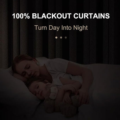 100% Blackout Shield Linen Blackout Curtains - Image 2
