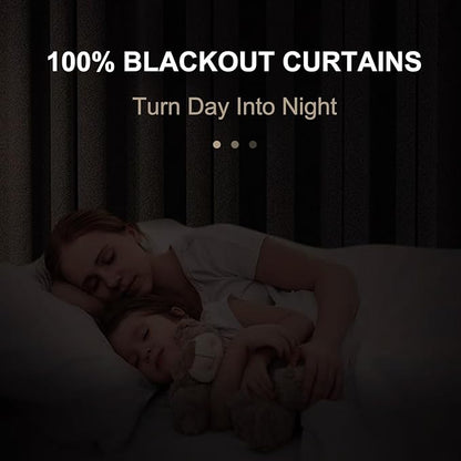 100% Blackout Shield Linen Blackout Curtains - Image 3