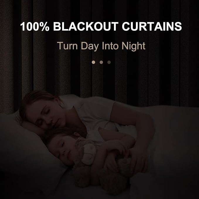 100% Blackout Shield Olive Green Linen Blackout Curtains - Image 2