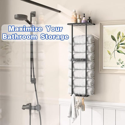 2-Tier Wall-Mounted Towel Rack - Image 2