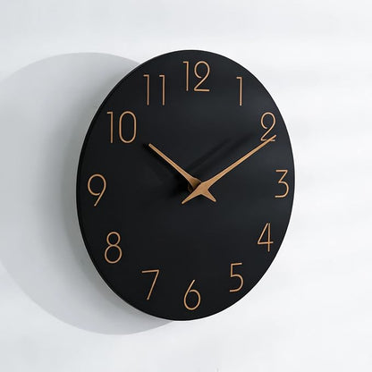Mosewa Large Wall Clock 18 Inch Black Battery Operated Silent Non Ticking - Image 2