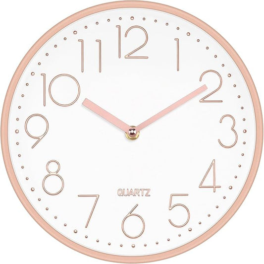 Foxtop Modern Wall Clock 10 Inch Non-Ticking Silent Battery Operated Round by Foxtop
