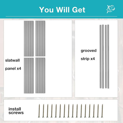 NeatiEase Slatwall Panel Wall Storage Systems, 4 x 4ft Slat Wall Paneling - Image 4