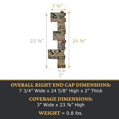 AZ Faux High-Density Polyurethane Faux Stone Interlocking Right Endcap - Image 3