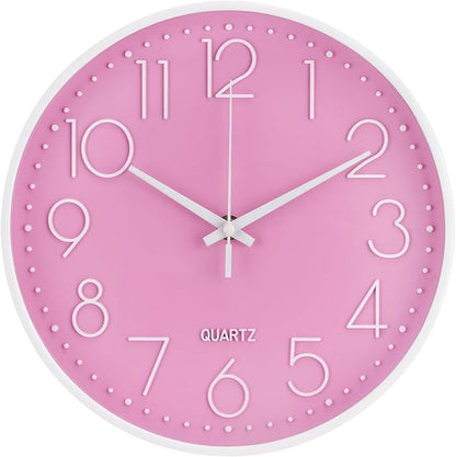 Wall Clock Non-Ticking Silent Modern Simple Style Round Decor Clock by BAKBRAND
