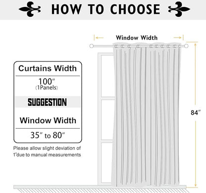 ChrisDowa Room Divider Curtain 84 Inches Long, Wide Blackout Sliding Door - Image 6