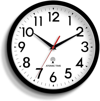 DAXSMY Atomic Wall Clock Analog 10 Inch Battery Operated Modern Decorative by DAXSMY