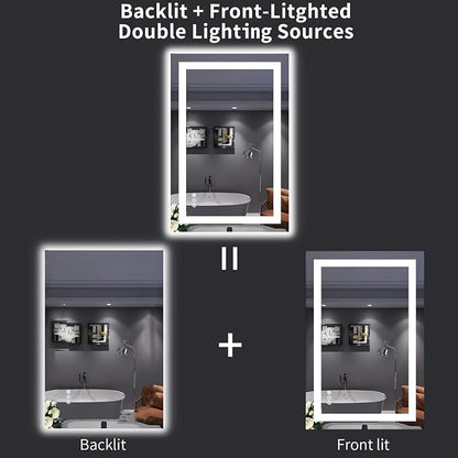 LOAAO 24"X36" LED Bathroom Mirror - Image 6