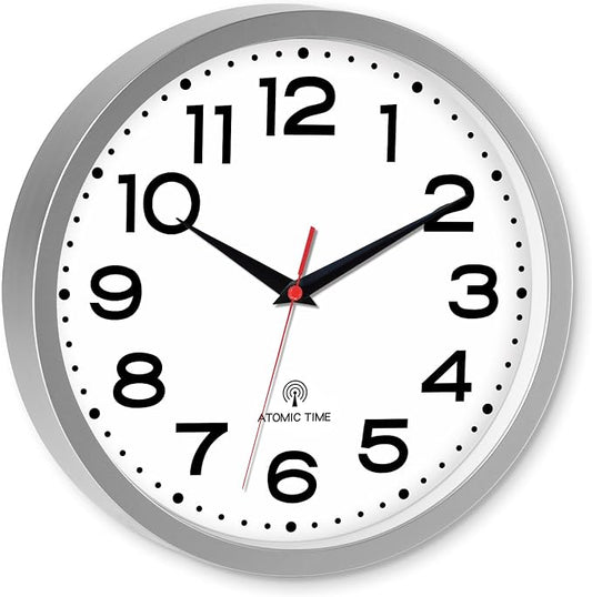 Roymnie Atomic Wall Clock 12 Inch, Modern Clock Battery Operated Classic Analog - Image 2