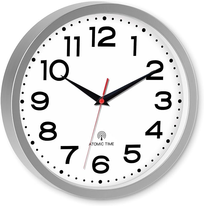 Roymnie Atomic Wall Clock 14 Inch, Modern Clock Battery Operated Classic Analog - Image 2