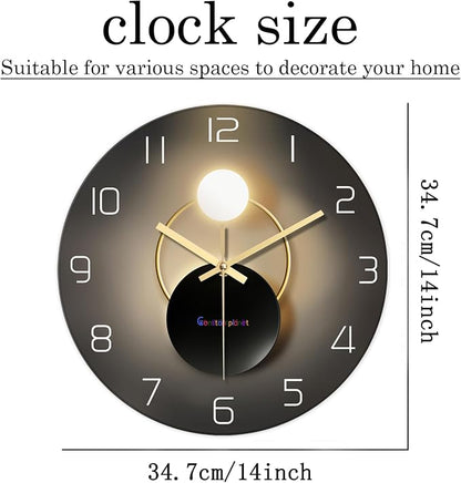 14 Inch Black and Gold Wall Clock - Image 5