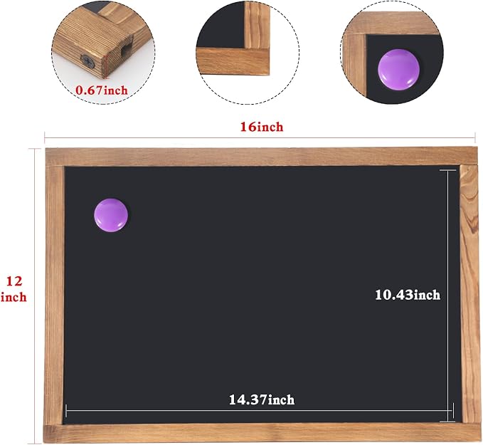 Magnetic Chalkboard for Wall Rustic Wood Framed Decorative Blackboard Sign - Image 2