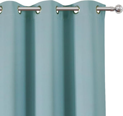 LEMOMO Stone Blue Thermal Blackout Curtains/38 x 84 Inch/Set of 2 Panels Room - Image 6